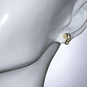 Gold Tone Crescent Sparkle Earrings - Elegant & Sparkling Design